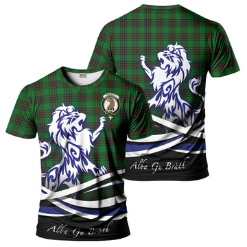 Halkett Tartan T-Shirt with Alba Gu Brath Regal Lion Emblem - Tartan Vibes Clothing