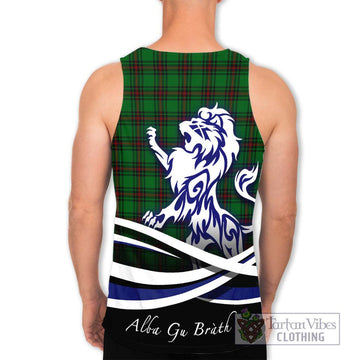 Halkett Tartan Men's Tank Top with Alba Gu Brath Regal Lion Emblem - Tartan Vibes Clothing