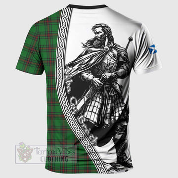 Halkett Tartan Clan Crest T-Shirt with Highlander Warrior Celtic Style - Tartan Vibes Clothing