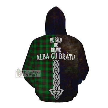 Halkett Tartan Family Crest Cotton Hoodie Alba Gu Brath Be Brave Lion Ancient Style