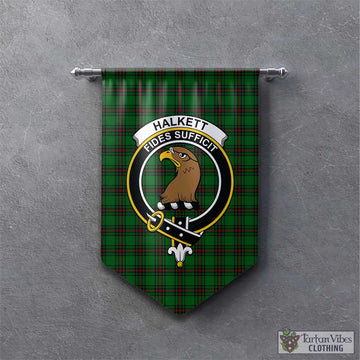 Halkett Tartan Gonfalon, Tartan Banner with Family Crest - Tartan Vibes Clothing