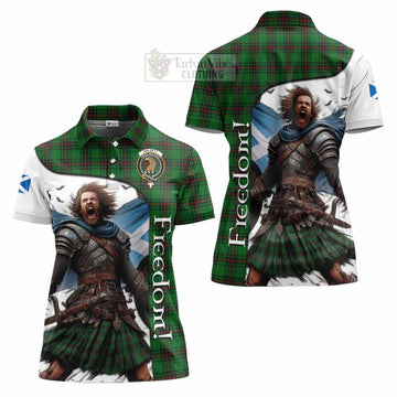 Halkett Crest Tartan Women's Polo Shirt Inspired by the Freedom of Scottish Warrior - Tartan Vibes Clothing