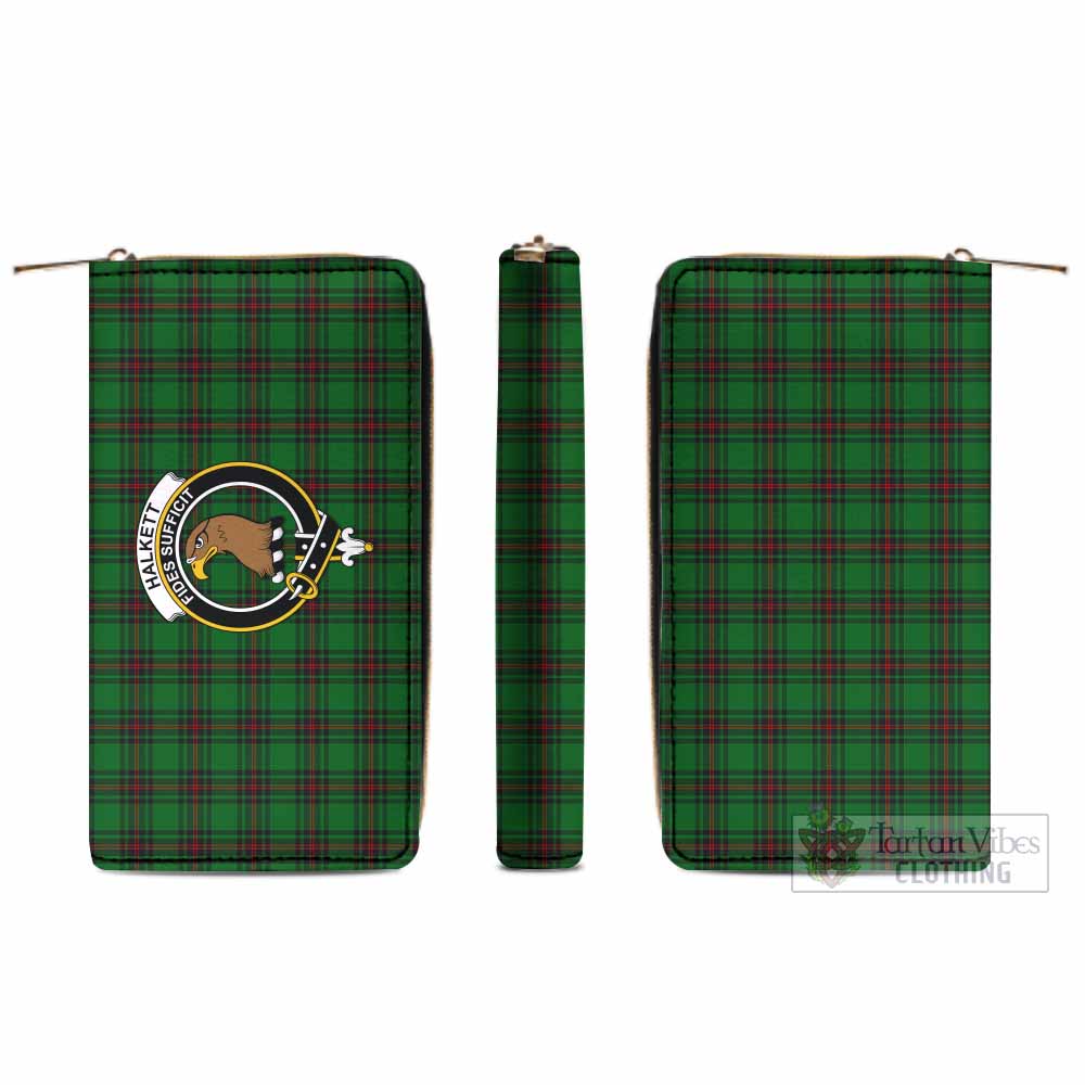 Halkett Tartan Women's Leather Wallet with Family Crest - Tartan Vibes Clothing
