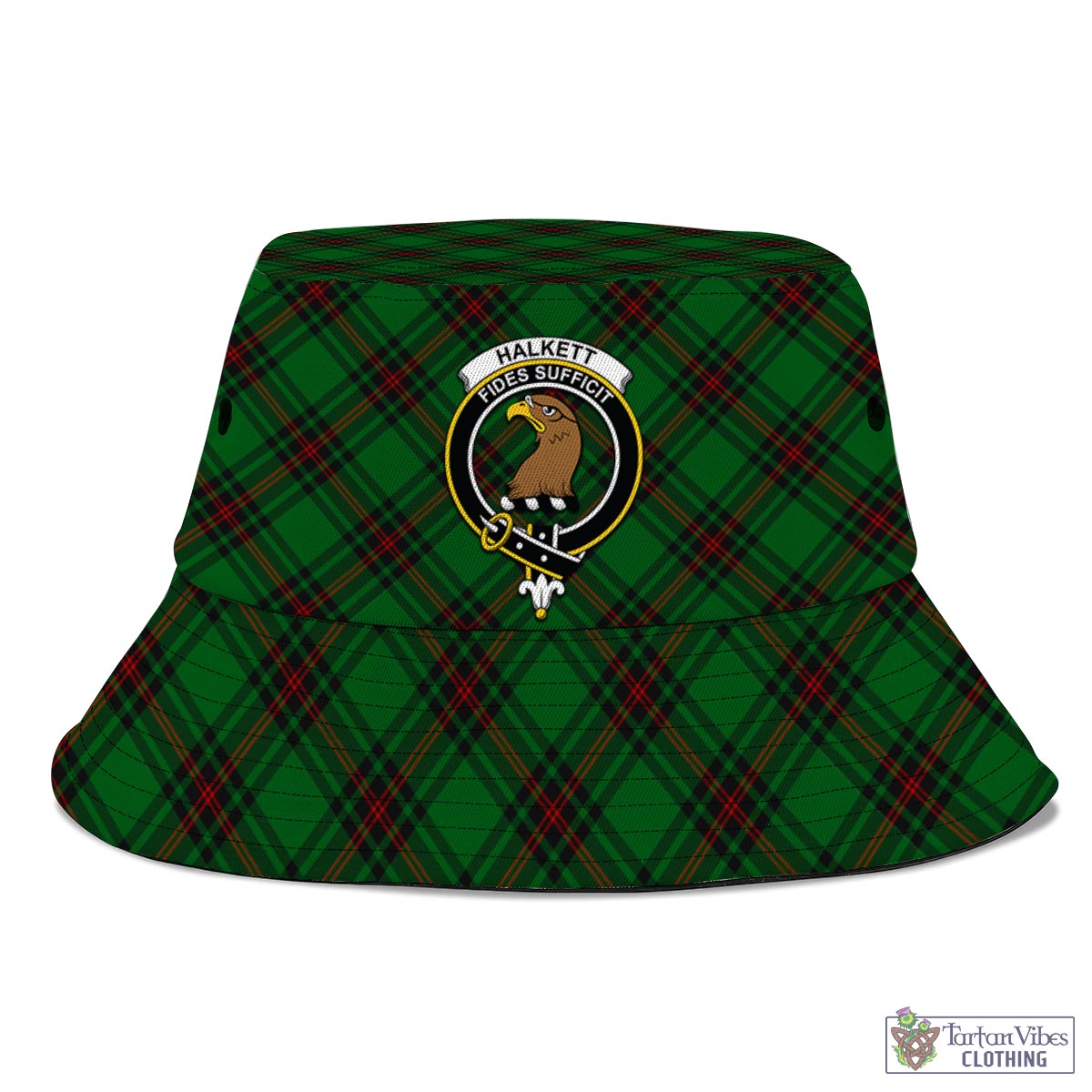 Halkett Tartan Bucket Hat with Family Crest - Tartan Vibes Clothing