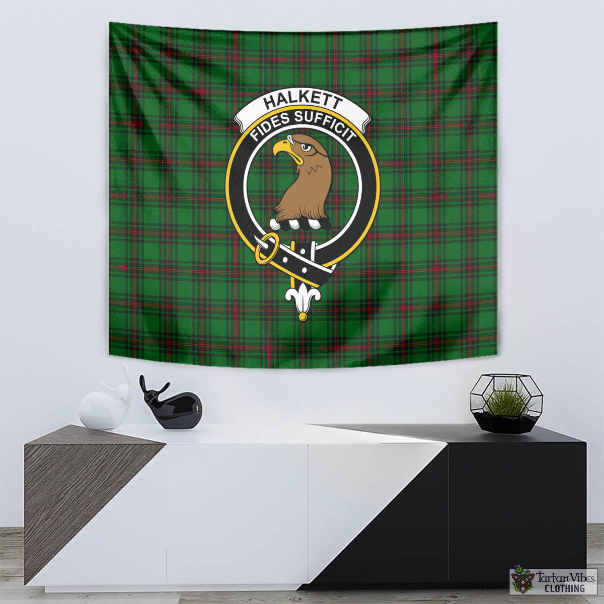 Halkett Tartan Tapestry Wall Hanging and Home Decor for Room with Family Crest - Tartan Vibes Clothing