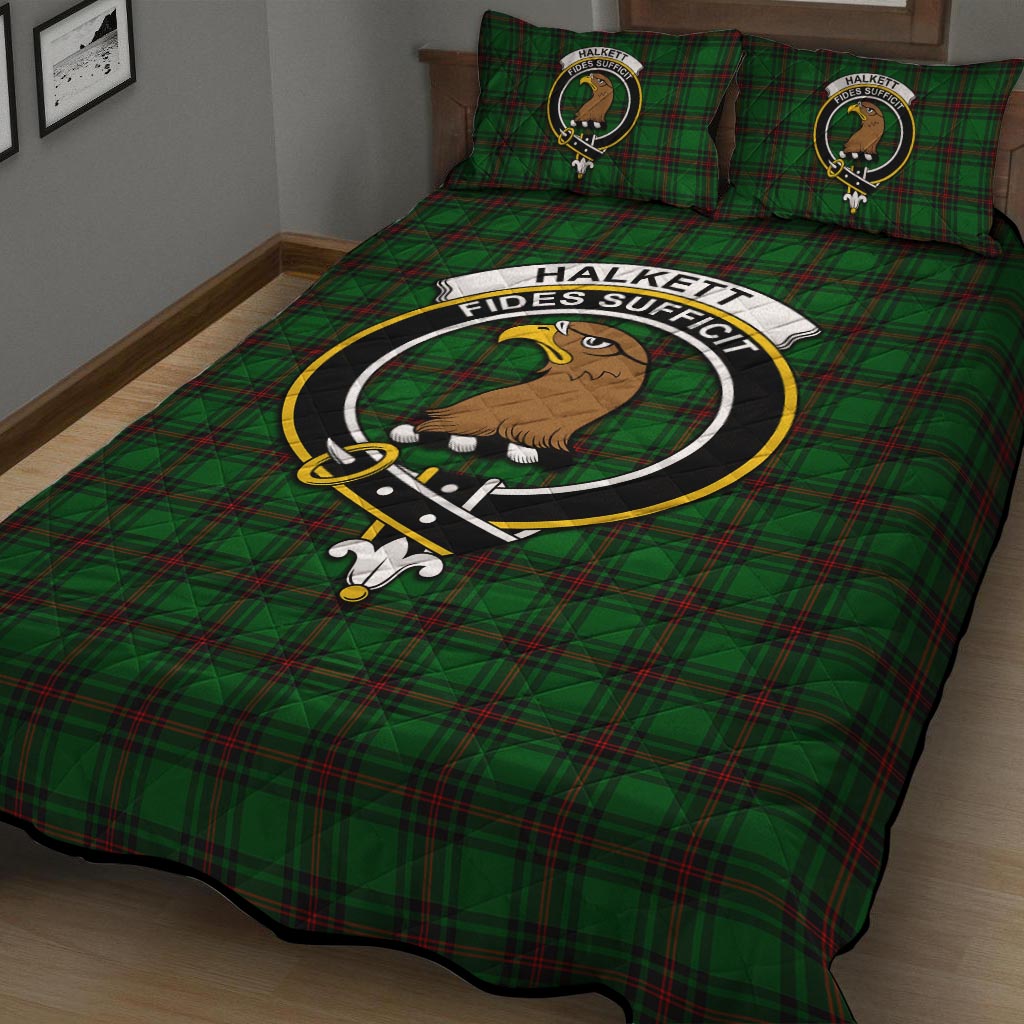 Halkett Tartan Quilt Bed Set with Family Crest - Tartan Vibes Clothing