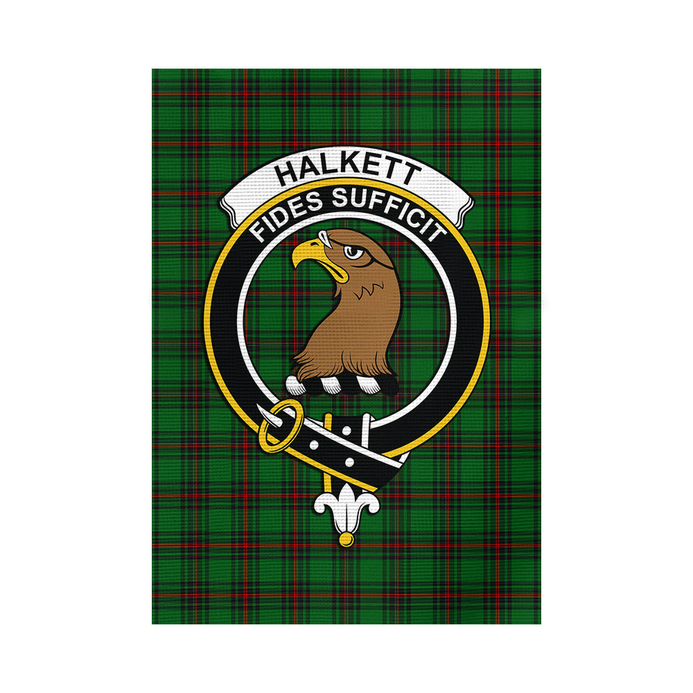 halkett-tartan-flag-with-family-crest