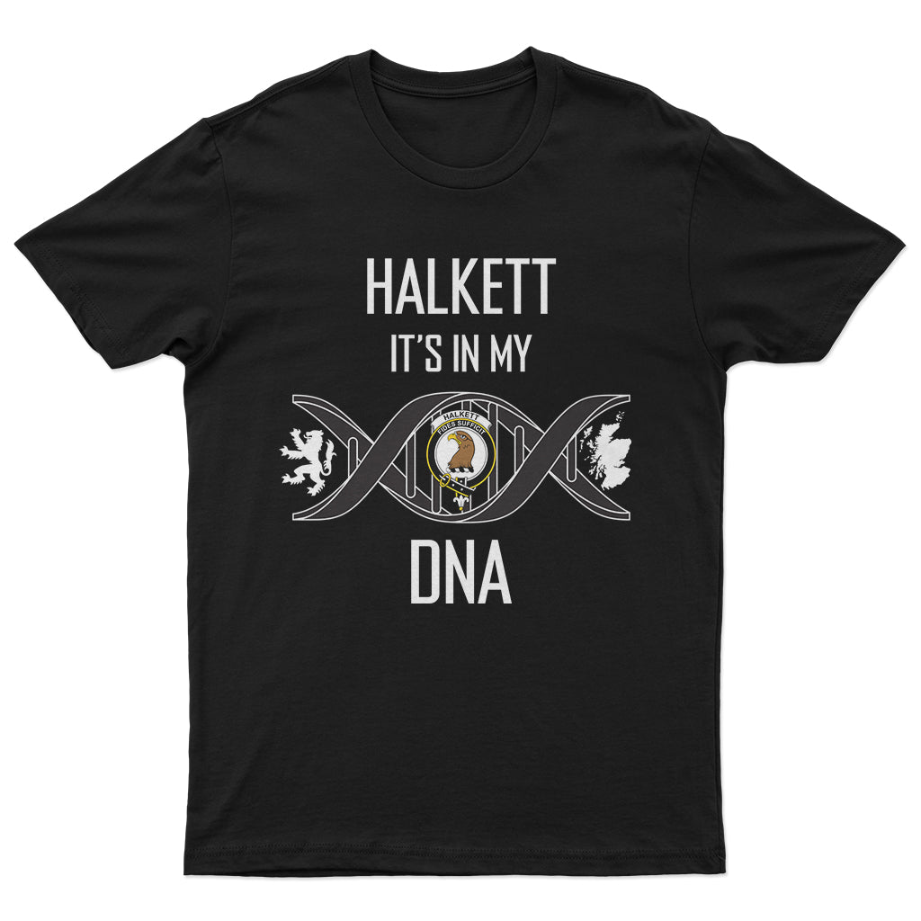Halkett Family Crest DNA In Me Mens Cotton T Shirt - 2D-tartanvibesclothing