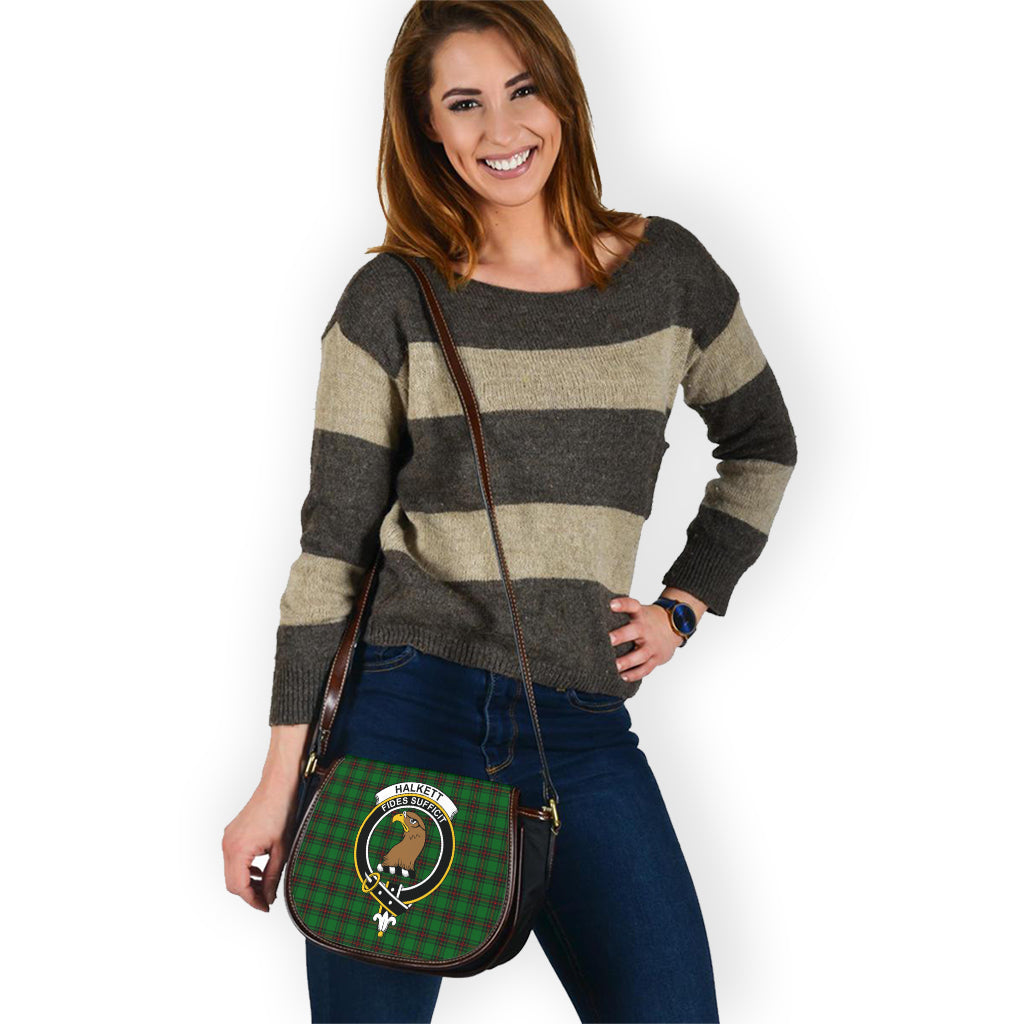 Halkett Tartan Saddle Bag with Family Crest - Tartan Vibes Clothing