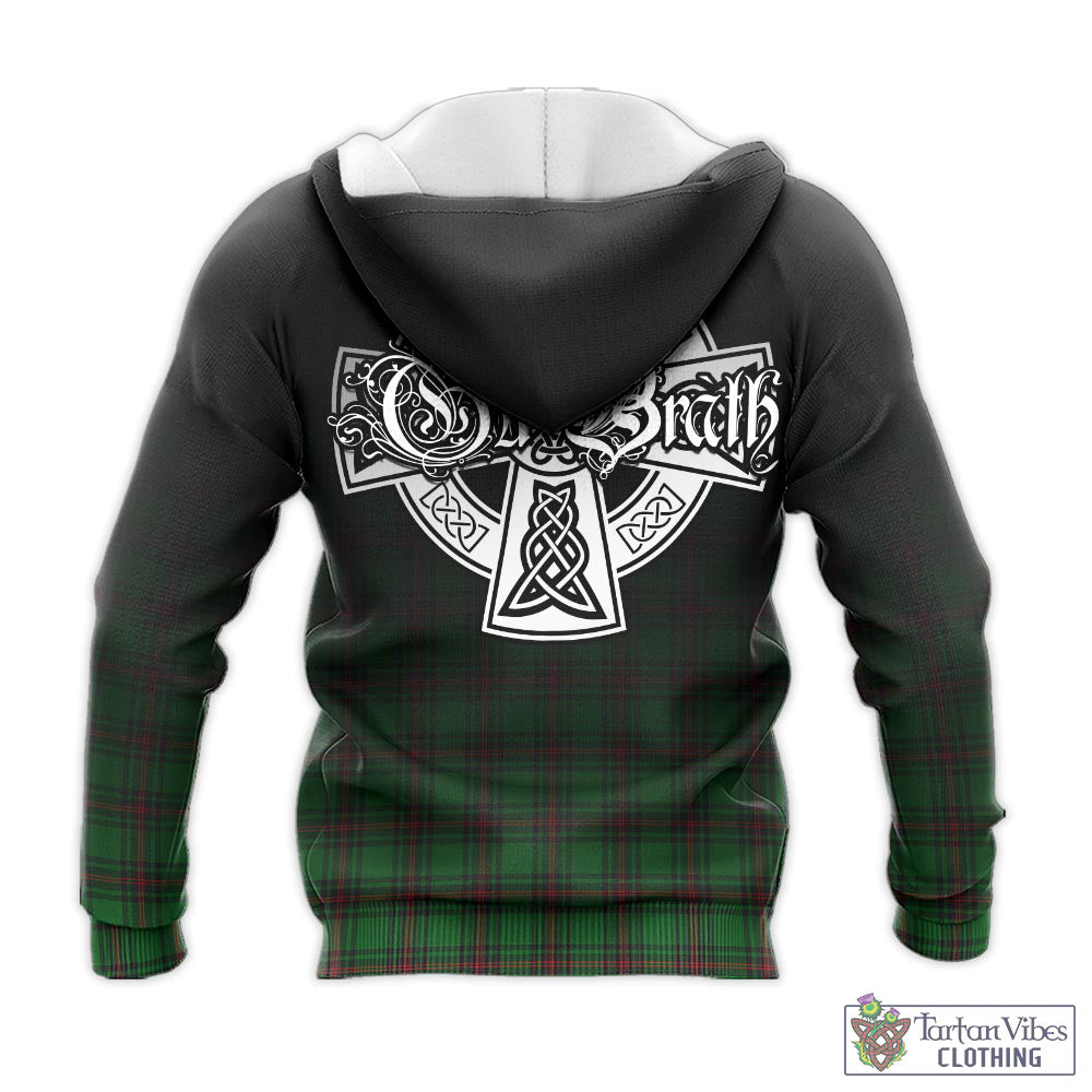 Tartan Vibes Clothing Halkett Tartan Knitted Hoodie Featuring Alba Gu Brath Family Crest Celtic Inspired