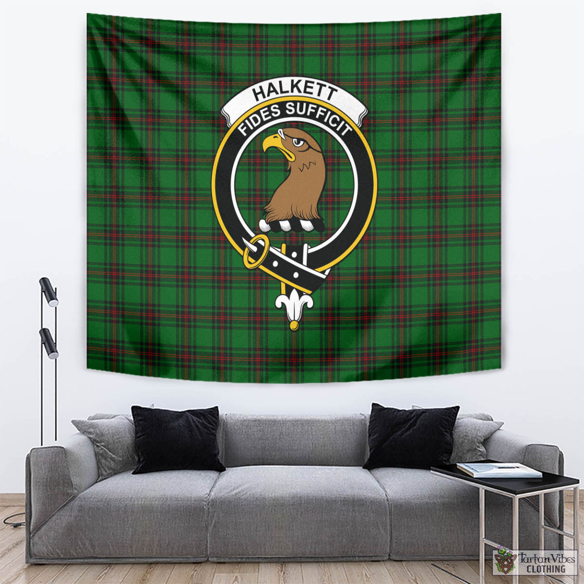 Halkett Tartan Tapestry Wall Hanging and Home Decor for Room with Family Crest - Tartan Vibes Clothing