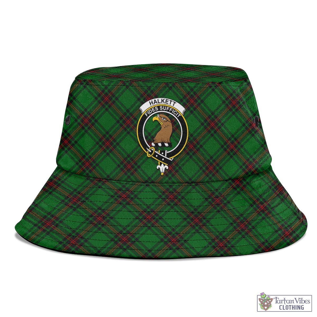Halkett Tartan Bucket Hat with Family Crest - Tartan Vibes Clothing