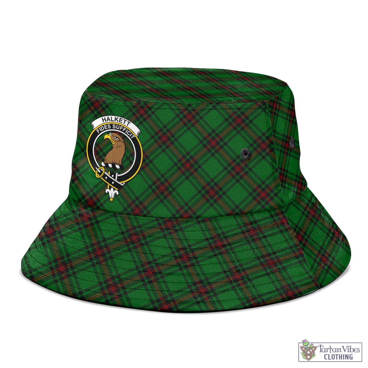 Halkett Tartan Bucket Hat with Family Crest - Tartan Vibes Clothing