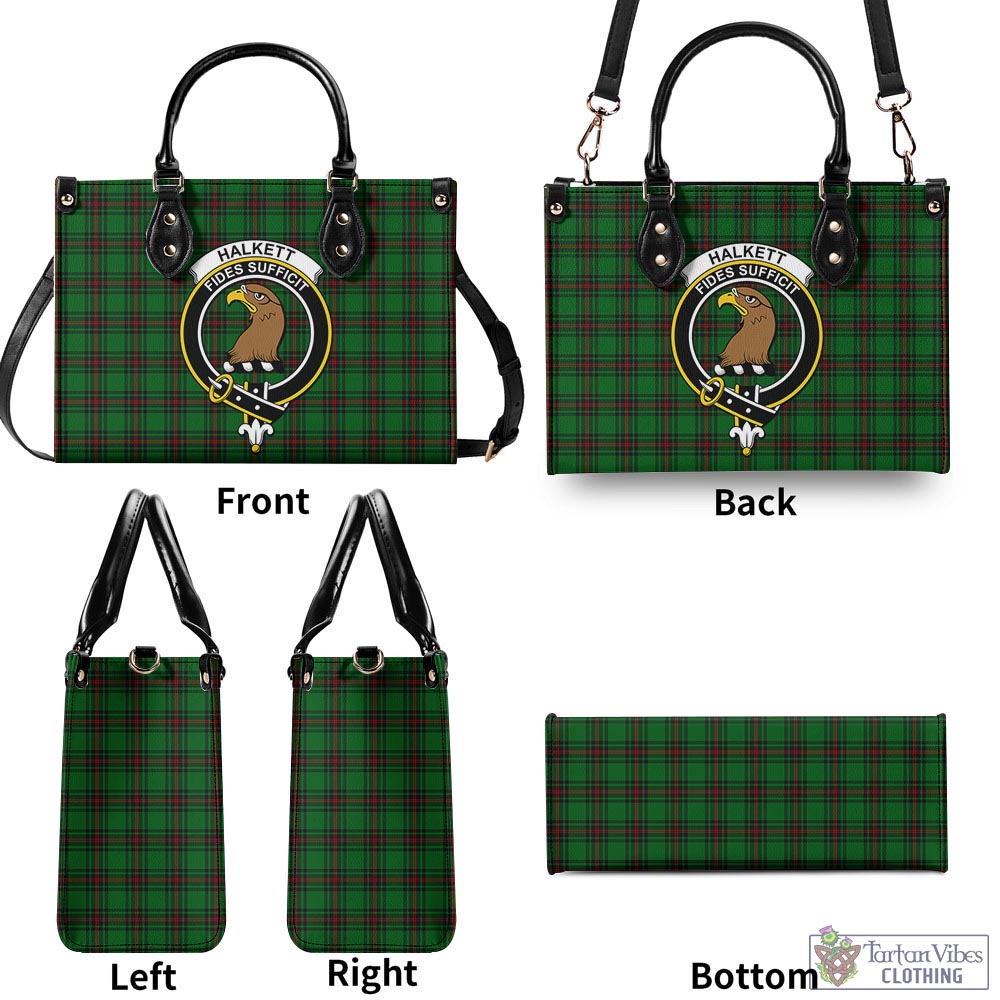Halkett Tartan Luxury Leather Handbags with Family Crest - Tartan Vibes Clothing