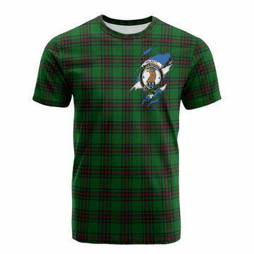 Halkett Clan Crest In Me Tartan Cotton T-shirt Scotland Flag Style