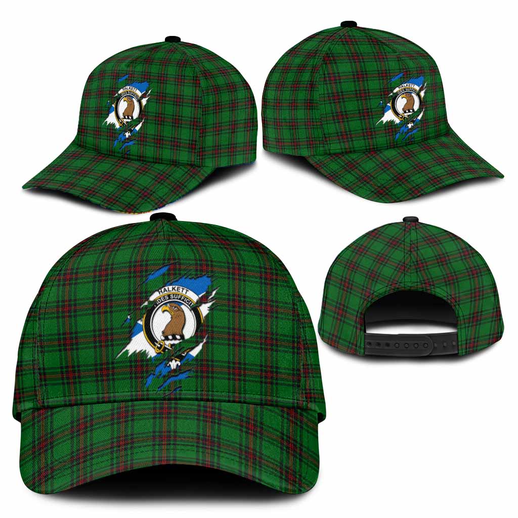 Halkett Tartan Classic Cap with Family Crest In Me Style