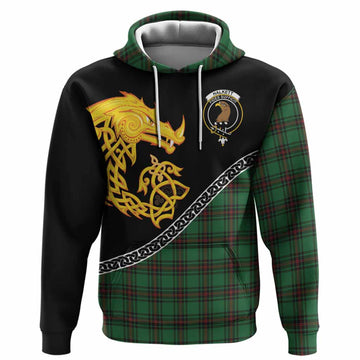 Halkett Tartan Crest Hoodie Legendary Dragon Knot Half Style