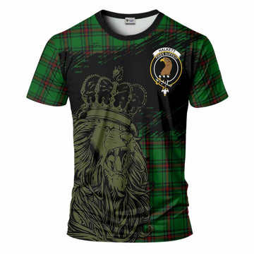 Halkett Tartan Crest T-Shirt Crowned Lion Heritage Style