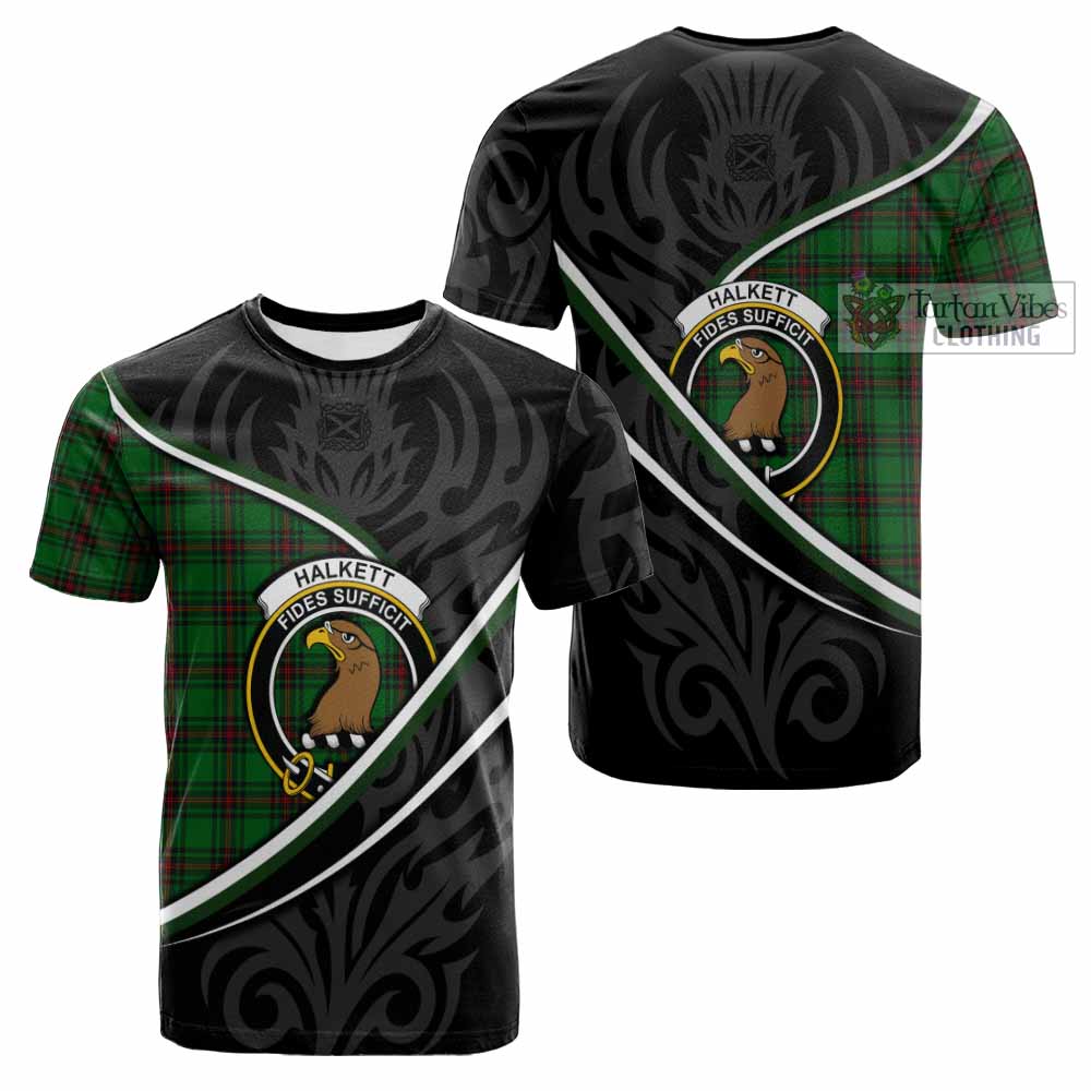Halkett Tartan Family Crest Cotton T-shirt Celtic Scottish Thistle Floral - Tartan Vibes Clothing