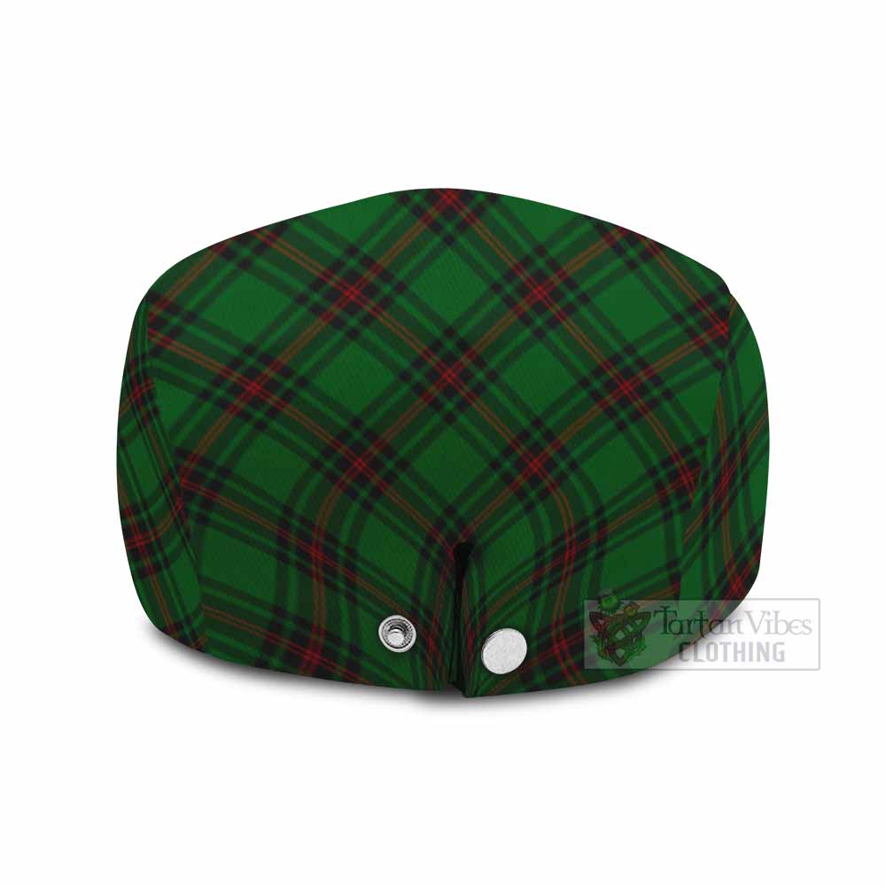 Halkett Tartan Flat Cap, Jeff Cap Cross Style with Family Crest - Tartan Vibes Clothing