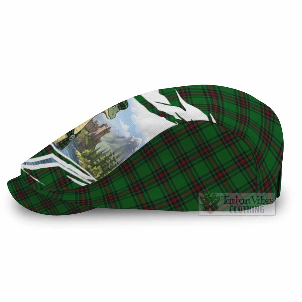 Halkett Tartan Loch Ness Monster Scottish Heritage Art Flat Cap, Jeff Cap