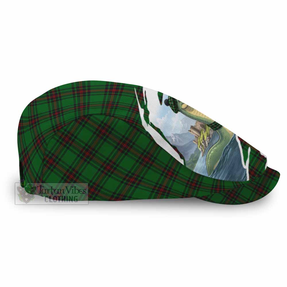 Halkett Tartan Loch Ness Monster Scottish Heritage Art Flat Cap, Jeff Cap