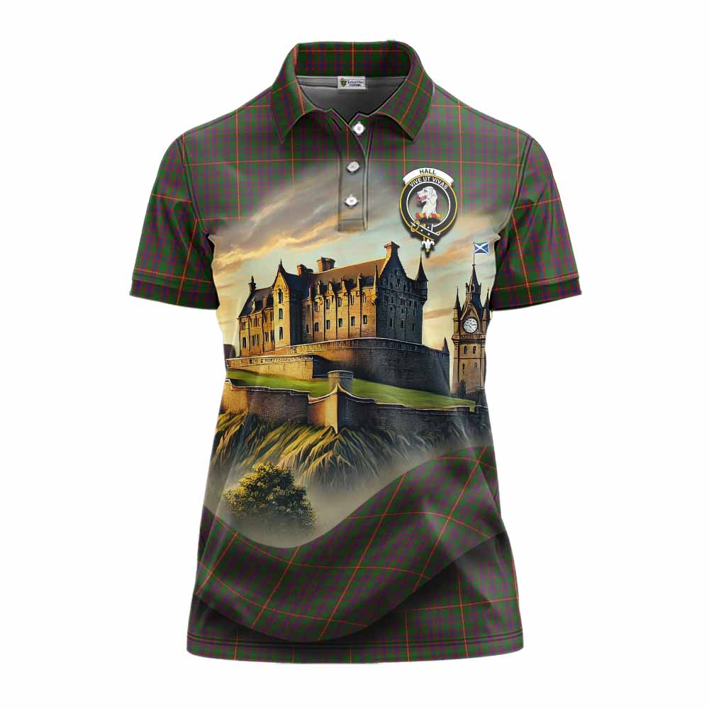Tartan Vibes Clothing Hall Tartan Family Crest Women's Polo Shirt with Scottish Ancient Castle Stype
