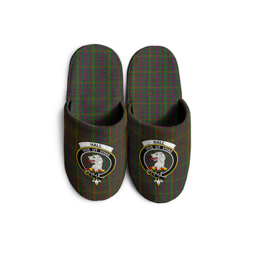 Hall Tartan Home Slippers with Family Crest