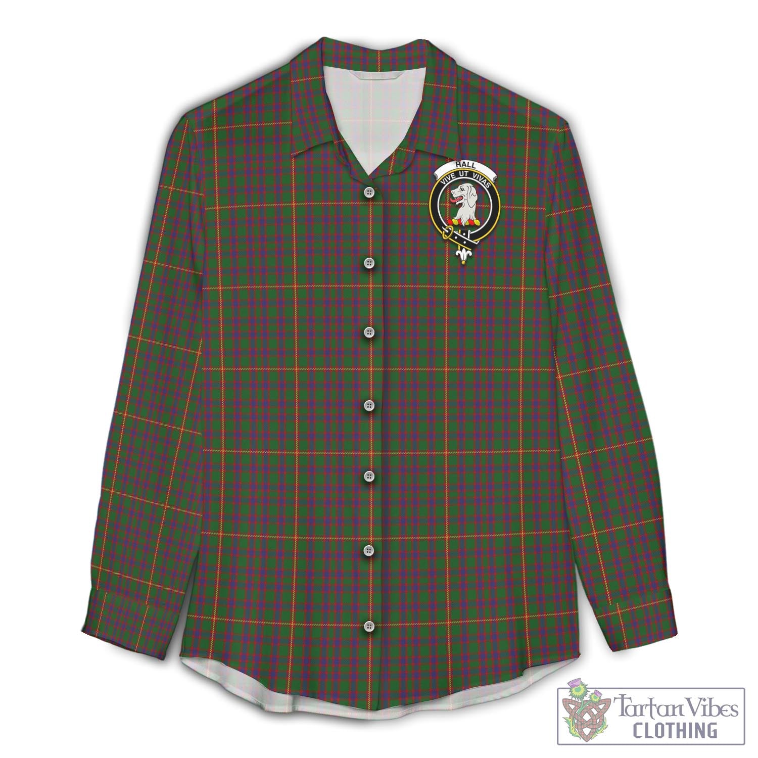 Tartan Vibes Clothing Hall Tartan Womens Casual Shirt with Family Crest