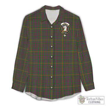 Hall Tartan Womens Casual Shirt with Family Crest