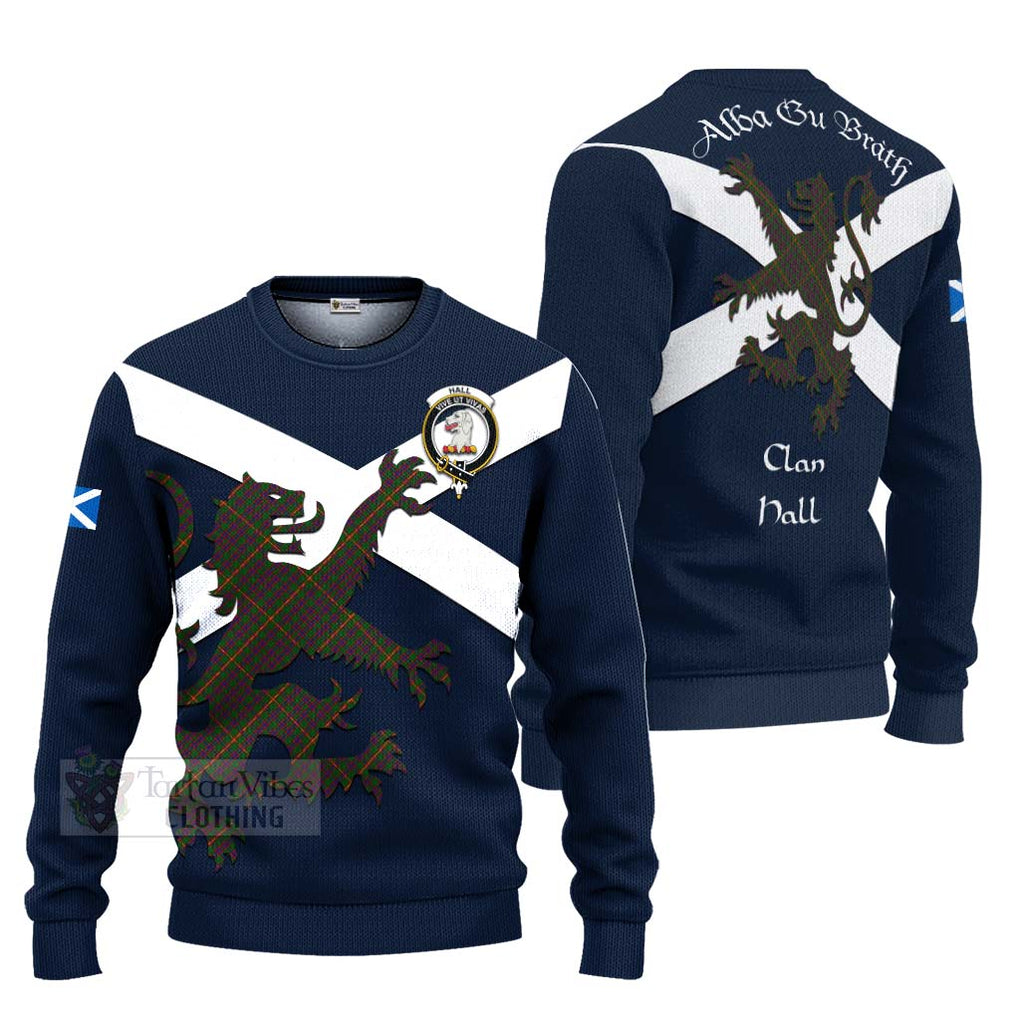 Tartan Vibes Clothing Hall Tartan Lion Rampant Knitted Sweater – Proudly Display Your Heritage with Alba Gu Brath and Clan Name