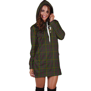 Hall Tartan Hoodie Dress with Family Crest