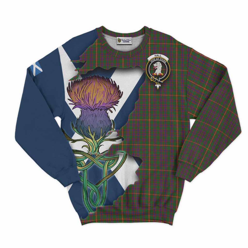 Tartan Vibes Clothing Hall Tartan Family Crest Sweatshirt Scottish Thistle Celtic Inspired