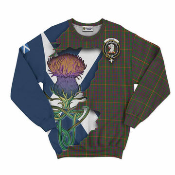 Hall Tartan Family Crest Sweatshirt Scottish Thistle Celtic Inspired