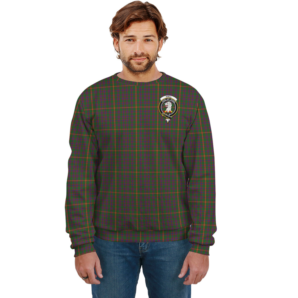 Hall Tartan Sweatshirt with Family Crest Unisex - Tartan Vibes Clothing
