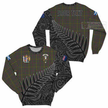 Hall Crest Tartan Sweatshirt with New Zealand Silver Fern Half Style