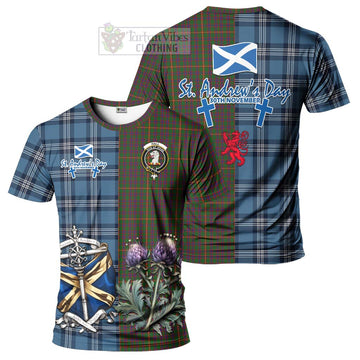 Tartan Vibes Clothing Hall Tartan T-Shirt Happy St. Andrew's Day Half Tartan Style