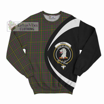 Hall Tartan Sweatshirt with Family Crest Circle Style Unisex - Tartan Vibes Clothing