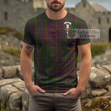 Hall Tartan Cotton T-Shirt with Family Crest Men's Shirt - Tartanvibesclothing Shop