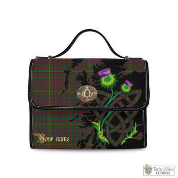 Hall Tartan Waterproof Canvas Bag with Scotland Map and Thistle Celtic Accents