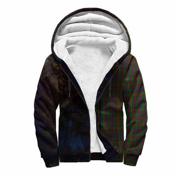 Hall Tartan Family Crest Sherpa Hoodie Alba Gu Brath Be Brave Lion Ancient Style