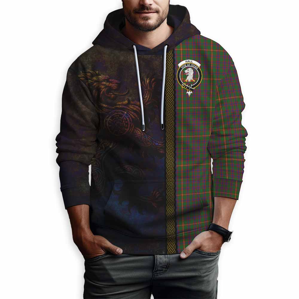 Tartan Vibes Clothing Hall Tartan Family Crest Hoodie Alba Gu Brath Be Brave Lion Ancient Style