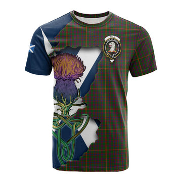 Tartan Vibes Clothing Hall Tartan Family Crest Cotton T-shirt Scottish Thistle Celtic Inspired