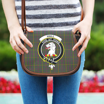 Hall Tartan Saddle Bag with Family Crest