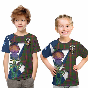 Hall Tartan Family Crest Kid T-Shirt Scottish Thistle Celtic Inspired