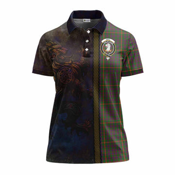 Hall Tartan Family Crest Women's Polo Shirt Alba Gu Brath Be Brave Lion Ancient Style