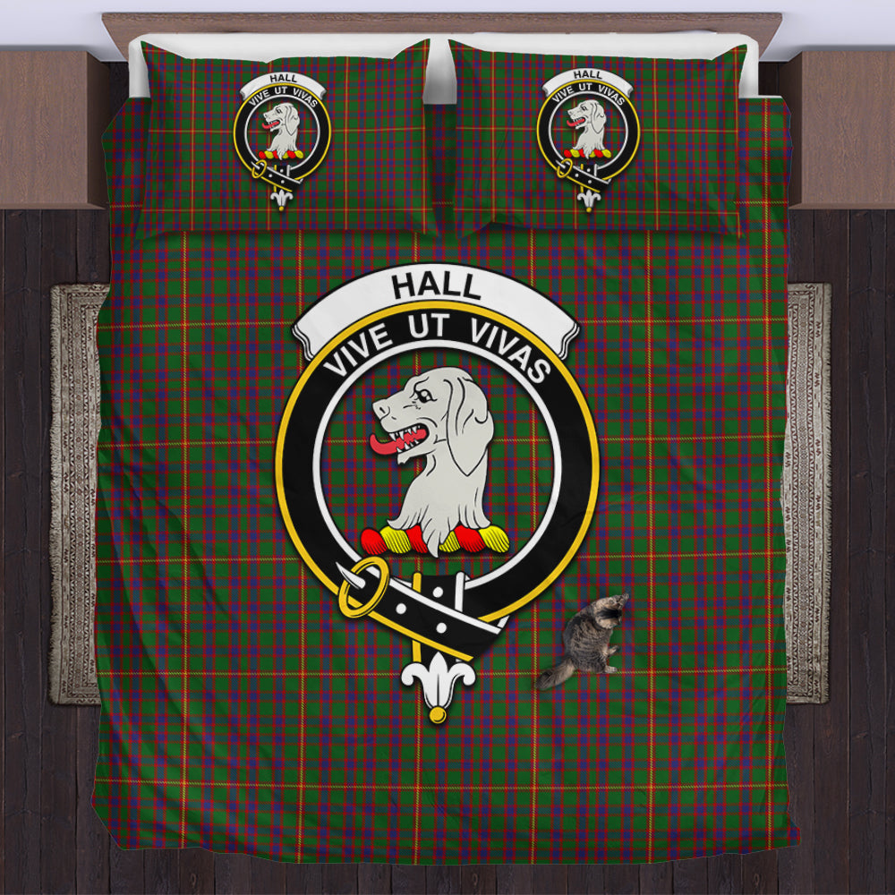 Hall Tartan Bedding Set with Family Crest US Bedding Set - Tartan Vibes Clothing
