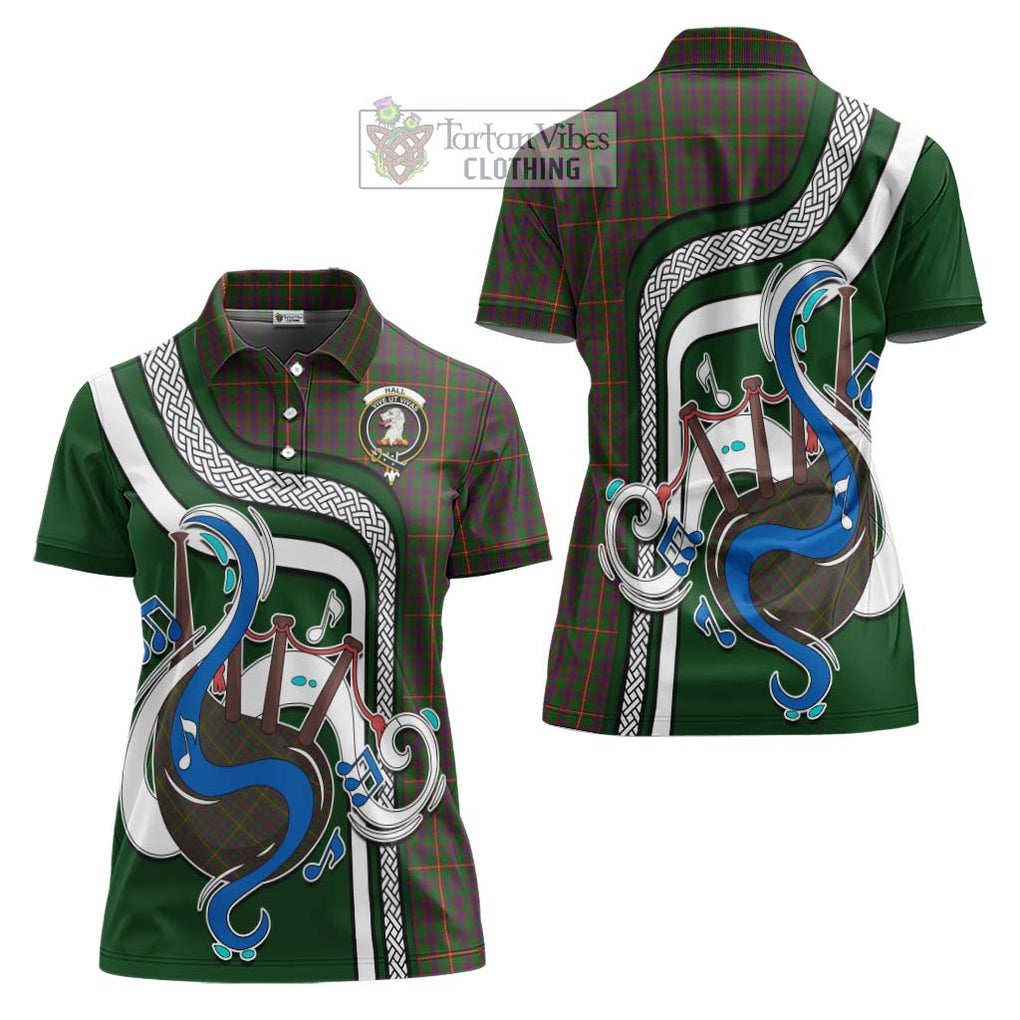 Hall Tartan Women's Polo Shirt with Epic Bagpipe Style Women - Tartanvibesclothing Shop