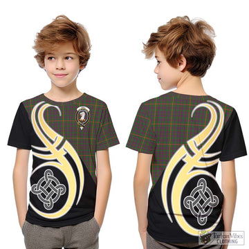 Hall Tartan Kid T-Shirt with Family Crest and Celtic Symbol Style Youth XL Size14 - Tartan Vibes Clothing