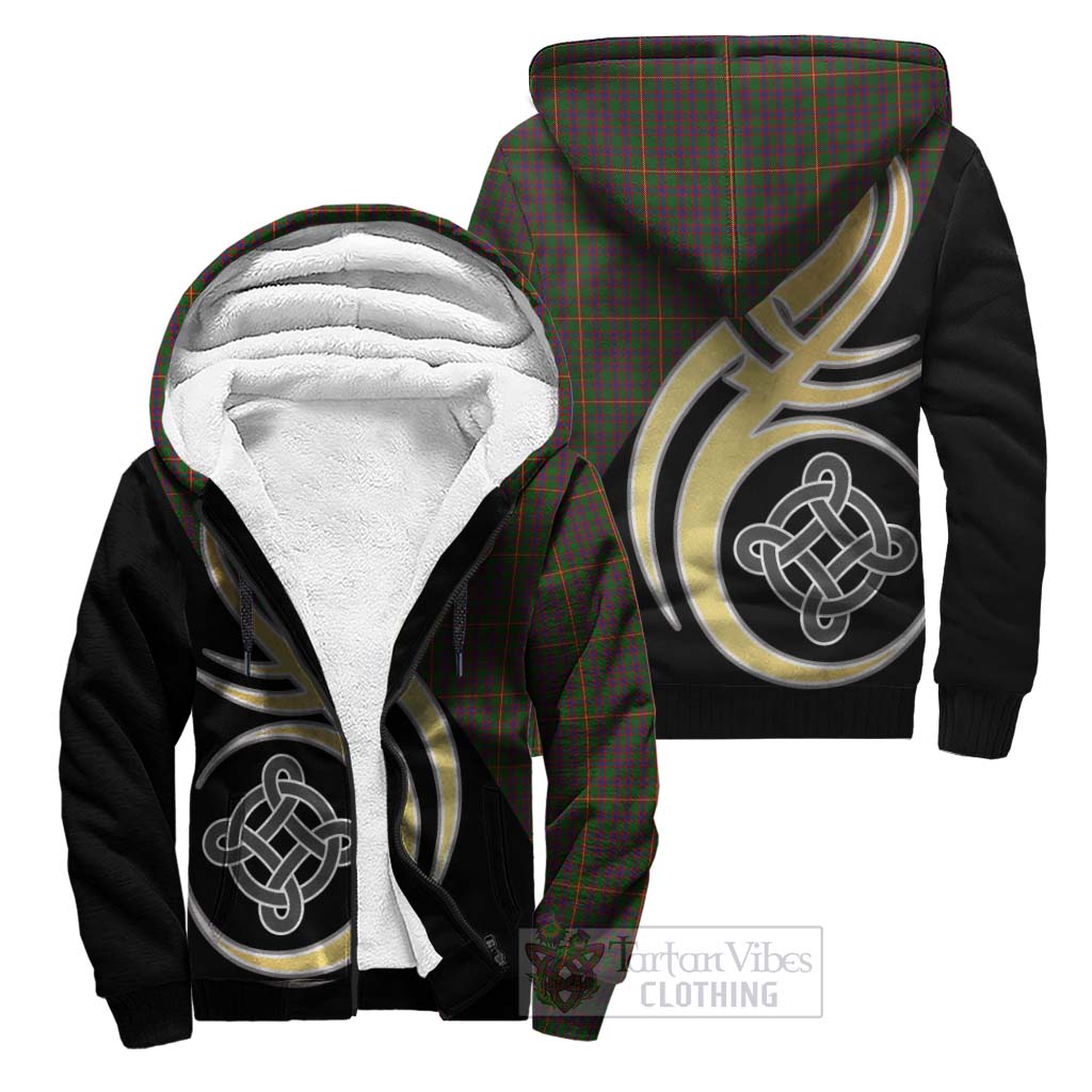 Hall Tartan Sherpa Hoodie with Family Crest and Celtic Symbol Style Unisex S - Tartan Vibes Clothing